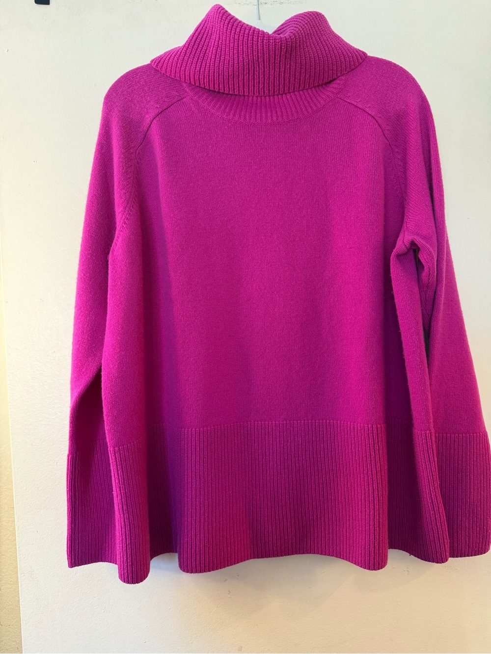 Athleta Aspen Wool Cashmere Turtleneck Sweater Pink Fuchsia Size M